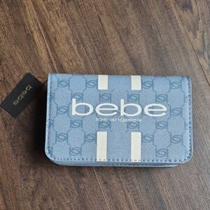NWT Bebe Denim Blue Paisley Flap Crossbody Bag